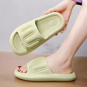 Женские летние тапочки, сандалии, пляжные шлепанцы, шлепанцы, обувь для ванной на толстой подошве, обувь из ЭВА, большие размеры 36-37 чёрный