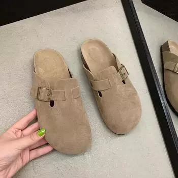 Женские летние тапочки, уличные сабо, нарядные повседневные сандалии на толстой подошве для девочек, милые сандалии на платформе, тапочки больших размеров 35 коричневый