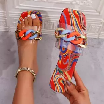 Женские летние тапочки, уличные шлепанцы, балетки, новые красочные корейские сандалии, туфли без застежек, большой размер 35-43, mujer verano zapatos 36 красный