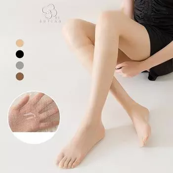 Женские летние тонкие нескользящие чулки до середины икры и женские носки до колена. Летние прозрачные чулки. Незацепляющиеся чулки. One size чёрный