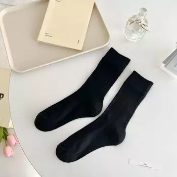 Женские летние тонкие однотонные полые сетчатые дышащие носки-гольфы из хлопка 1 pair