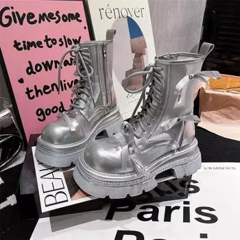 Женские летние тонкие сетчатые дышащие короткие ботинки, байкерские ботинки с бантом, классные ботинки на шнуровке 35