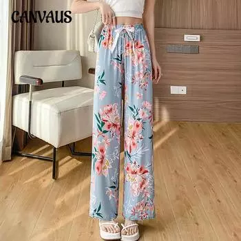 Женские летние тонкие широкие брюки для сна, свободные брюки для дома и улицы One Size