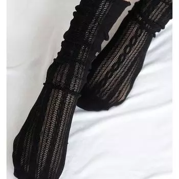 Женские летние тонкие симпатичные женские чулки в сеточку, сексуальные кружевные сетчатые гольфы выше колена, открытые эротические костюмы, комплект нижнего белья S