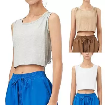 Женские летние топы футболка с открытой спиной одежда для йоги свободная быстросохнущая бег фитнес накидка L