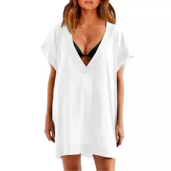 Женские летние топы, повседневные, с оборками, коротким рукавом, круглым вырезом, свободные, плиссированные футболки M белый