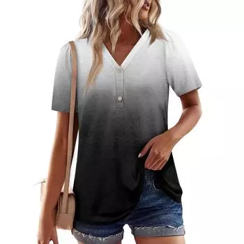 Женские летние топы, повседневные, с оборками, коротким рукавом, круглым вырезом, свободные, плиссированные футболки L чёрный