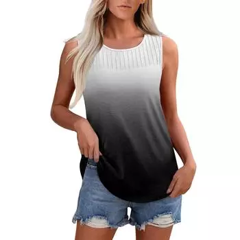 Женские летние топы, повседневные, с оборками, коротким рукавом, круглым вырезом, свободные, плиссированные футболки S чёрный