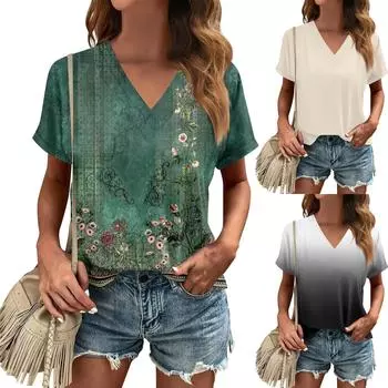 Женские летние топы, повседневные, с оборками, коротким рукавом, круглым вырезом, свободные, плиссированные футболки L чёрный