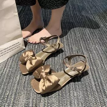 Женские летние туфли с открытым носком на высоком каблуке, женские новые дизайнерские модные босоножки с бантом на ремешке, туфли на каблуке с открытым носком, элегантные туфли для вечеринок, обувь 35 чёрный