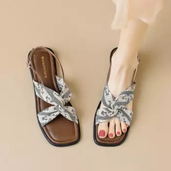 Женские летние туфли с сандалиями на плоской подошве 34 чёрный