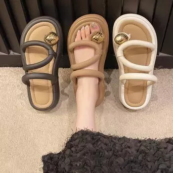 Женские летние вечерние босоножки на большом каблуке 35 чёрный