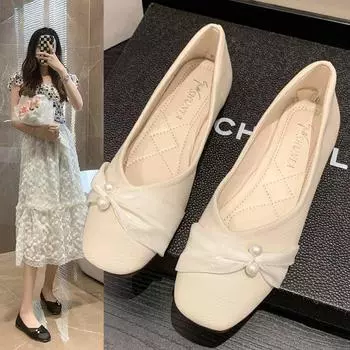 Женские лоферы из искусственной кожи. Модные балетки без шнуровки. Удобные туфли на плоской подошве. Рабочая обувь для вождения для вечеринок. Легкие повседневные модельные туфли с квадратным носком. 35 чёрный