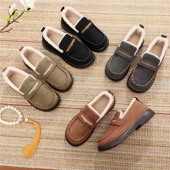 Женские лоферы из искусственной кожи с теплой флисовой подкладкой. Женские домашние туфли с закрытой спиной и нескользящей домашней и уличной резиновой подошвой. Туфли на плоской платформе. 35