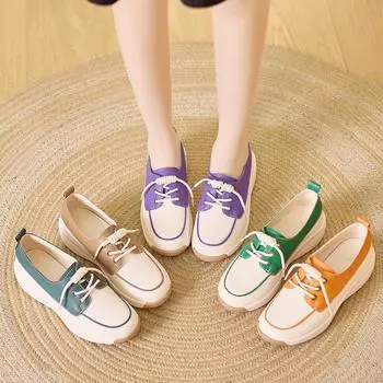 Женские туфли на платформе, повседневные, элегантные, для студентов, черные кожаные кроссовки, женские, на толстой подошве, для девочек, больших размеров EU: 35