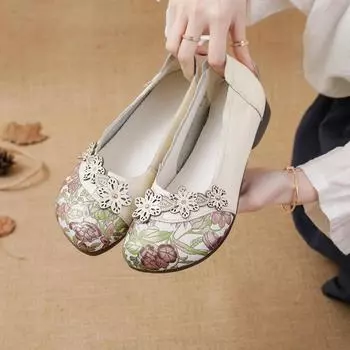 Женские лоферы, новая летняя женская обувь ручной работы из натуральной кожи, женская обувь без шнуровки на плоской подошве для мамы 35 чёрный