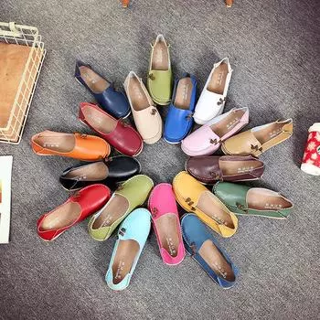 Женские лоферы с конской пряжкой, кожаные мокасины для вождения, удобные туфли на плоской подошве, повседневные без шнуровки, бежевые, большие размеры, прогулочная минималистичная летняя женская обувь для беременных 35 чёрный