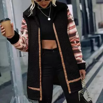 Женские лохматые пальто, модная куртка с цветными блоками, зимняя верхняя одежда на молнии S розовый