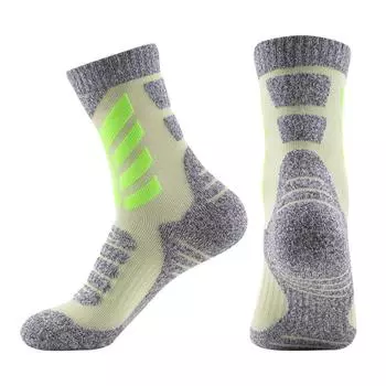 Женские лыжные носки до середины икры, термоноски с махровым плетением, нескользящие, для зимних видов спорта, сноубординга и пешего туризма зелёный