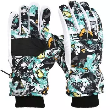 Женские лыжные перчатки с толстым бархатом для зимнего тепла, перчатки для занятий спортом на открытом воздухе и велоспорта One Size синий