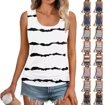 Женские майки без рукавов с квадратным круглым вырезом и сборками Футболки Топ M красный