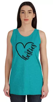 Женские майки Inkmeso Besties Graphic Best Friends Футболка без рукавов BFF 3XL синий