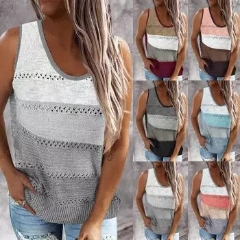 Женские майки с цветочным принтом и круглым вырезом без рукавов, футболки-туники L чёрный