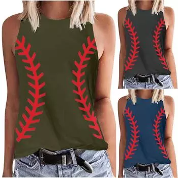 Женские майки с цветочным принтом и круглым вырезом без рукавов, футболки-туники L армия зеленый