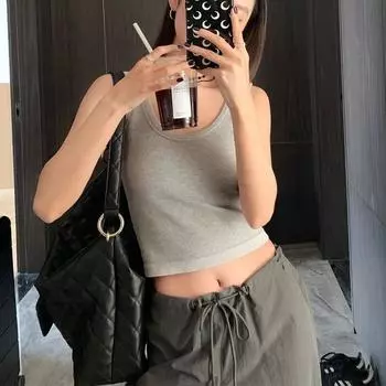 Женские майки с нагрудными подушечками, облегающие модные летние повседневные без рукавов без рукавов