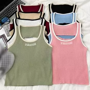 Женские майки с открытой спиной, повседневные, тонкие One Size