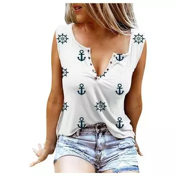 Женские майки, сексуальные летние топы без рукавов с V-образным вырезом, жилет с 3D принтом, белые топы с крючками XS белый
