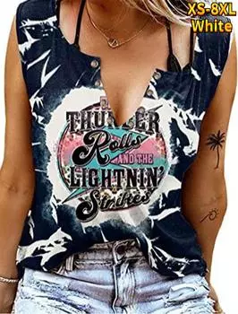 Женские майки, сексуальные летние топы без рукавов с v-образным вырезом, жилет, топы с круглыми буквами и 3D принтом XS чёрный