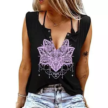 Женские майки, сексуальные летние топы без рукавов с V-образным вырезом, жилет с 3D принтом, розовые топы с кристаллами и цветами XS розовый