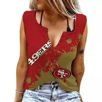 Женские майки, сексуальные летние топы без рукавов с V-образным вырезом, жилет с 3D принтом, красные топы с цифровой волной XS красный