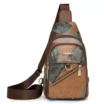 Женские маленькие сумки-слинги, сумки через плечо, модный дорожный рюкзак из искусственной кожи, сумка-слинг для женщин, поясная сумка на груди с регулируемым ремнем для гитары коричневый