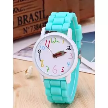 Женские маленькие свежие желейные силиконовые цифровые кварцевые часы-карандаш для средней и старшей школы, простые спортивные часы-указатели