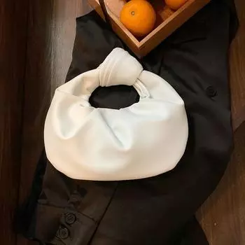 Женские маленькие завязанные сумки, однотонная шикарная сумка-хобо из искусственной кожи, простой плиссированный клатч для вечеринки и отдыха фиолетовый