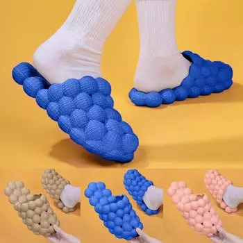 Женские массажные шлепанцы с пузырьками, забавные нескользящие тапочки с личи 39