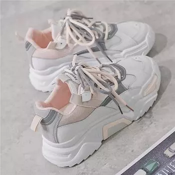 Женские массивные кроссовки, модные женские туфли на платформе, дышащие, на шнуровке, вулканизированные туфли для женщин, женские кроссовки, обувь для папы 35 зелёный