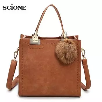 Женские матовые женские сумки 2019 года, женские сумки с шариками для волос, диагональные сумки на плечо, женские сумки 24cm*13cm*28cm чёрный