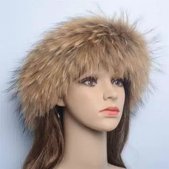 Женские меховые повязки на голову универсальны и модны зимой, принося вам тепло ONE SIZE коричневый