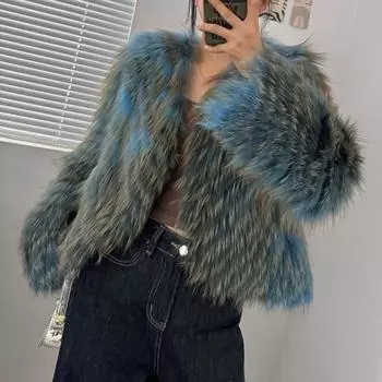 Женские меховые топы, полоски из лисьего меха, женские короткие пальто из натуральной шерсти, женственный темперамент, утягивающие пальто One size fits all