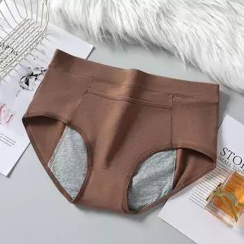 Женские менструальные трусики с высокой талией, физиологические трусики, герметичное нижнее белье, дышащие хлопковые трусы для девочек M