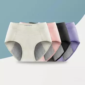Женские менструальные трусики со средней талией, хлопковые непротекающие трусы больших размеров, мягкие дышащие антисептические эластичные влагоотводящие женские трусы, трусы для периода XL розовый
