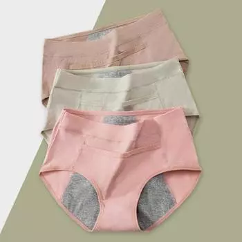 Женские менструальные трусики со средней талией, хлопковые Нескользящие большие размеры, мягкие дышащие антисептические однотонные эластичные влагоотводящие L чёрный