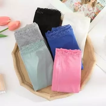 Женские менструальные трусы с двухслойной защитой, средней посадкой, кружевной отделкой, облегающие, высокая эластичность XS белый