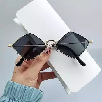 Женские металлические солнцезащитные очки, винтажные солнцезащитные очки в небольшой оправе Uv400, женские очки gold gray