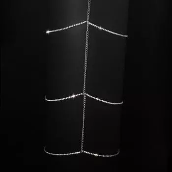 Женские металлические звенья для ног на бедрах, цепочка для подвязки, длинные украшения для тела, сексуальные серебряный