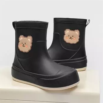 Женские милые дождевые туфли Легкие резиновые сапоги Уличные противоскользящие Мягкая подошва Сапоги с медведями Водонепроницаемая садовая обувь 39EU/CN40
