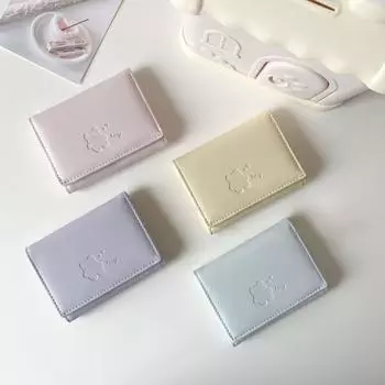 Женские милые кошельки с медвежонком, тройные многофункциональные короткие кошельки, складные держатели для карт, портмоне, женская сумка для карт, мультяшные сумки синий